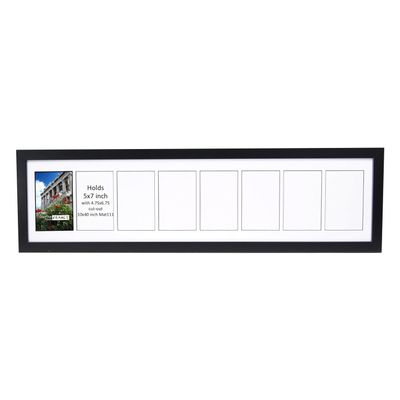 Creative Picture Frames 8 Opening Glass Face Black Picture Frame To Hold 5 By 7 Inch Photographs Including 10X40-Inch White Mat Collage