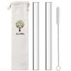 ALINK Glass Boba Straws, 14 mm x 9 inch Reusable Jumbo Clear Bubble Tea Straws for Smoothie, Tapioca Poping Pearls, Shakes, Pack 2 with Cleaning Brush and Case view 1