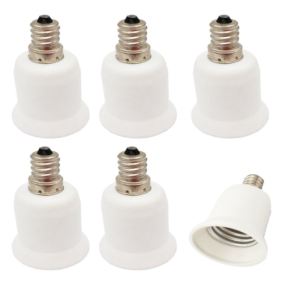 E-Simpo 15pcs E12 to E26/e27 Adapter Candelabra Base E12 to E26/e27 Standard Lamp Base Converter, Converts Chandelier Socket (E12) to Medium Socket (E26/e27) (15)