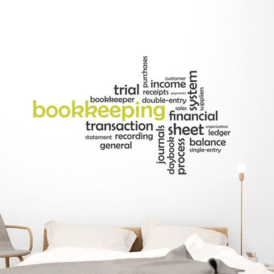 Wallmonkeys Word Cloud Bookkeeping Wall Decal Peel and Stick Graphic (60 in W x 36 in H) WM202503