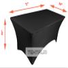 Tektrum 6 ft Long Rectangular Stretch Tablecloth, Spandex Jacket Cover, Tight Fit Linen-Fitted Table Cover For Trade Show, DJ, Wedding, Party, Banquet, Event, Kiosk, Vendor - Premium Fabric (Black) view 3