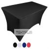 Tektrum 6 ft Long Rectangular Stretch Tablecloth, Spandex Jacket Cover, Tight Fit Linen-Fitted Table Cover For Trade Show, DJ, Wedding, Party, Banquet, Event, Kiosk, Vendor - Premium Fabric (Black) view 4