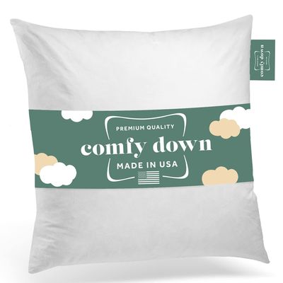 ComfyDown 24X24 Decorative Throw Pillow Insert, Down and Feathers Fill, 100% Cotton Cover 233 Thread Count, Square Pillow Insert - Made in USA