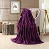 HYSEAS Flannel Fleece Throw Blanket Purple - Super Soft Plush Microfiber Solid Blanket for Couch, Bed, Chair, Sofa - Fuzzy Cozy Lightweight - 50x60 Inch view 2