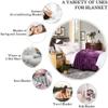 HYSEAS Flannel Fleece Throw Blanket Purple - Super Soft Plush Microfiber Solid Blanket for Couch, Bed, Chair, Sofa - Fuzzy Cozy Lightweight - 50x60 Inch view 3