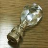 Royal Designs Teardrop Crystal Lamp Finial for Lamp Shade- Polished Brass view 2