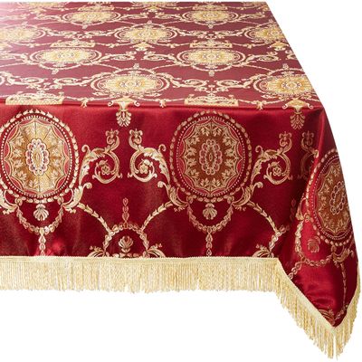 Violet Linen Prestige Damask Design Tablecloth Burgundy 52" by 70" Oblong/Rectangle