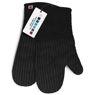 Big Red House - Silicone Oven Mitts - Black Set of 2-12.5" - Heat Resistant to 536 F / 280 C Kitchen Gloves - Professional Grade Protection Hot Cooking Baking
