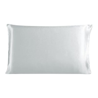 uxcell 1 Pack 100% Charmeuse Pure Silk Pillowcase for Hair and Skin, 350TC 19 Momme Soft Breathable Pillow Case with Hidden Zipper, Silver Gray Standard(20x26inch)