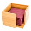 Restaurantware Bamboo Cocktail Napkin Holder Wooden Napkin Holder - Natural Color - 5 Inches - Square Cocktail Napkin Dispenser - 5.3" x 5.3" - 1ct Box view 1